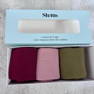 Stems Cashmere and Cotton  Luxury for Legs 3 pairs Socks Set